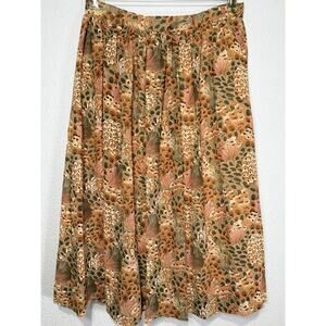 Vintage Boho Cottagecore Floral Midi Skirt Earthy Size M Prairie Academia Retro